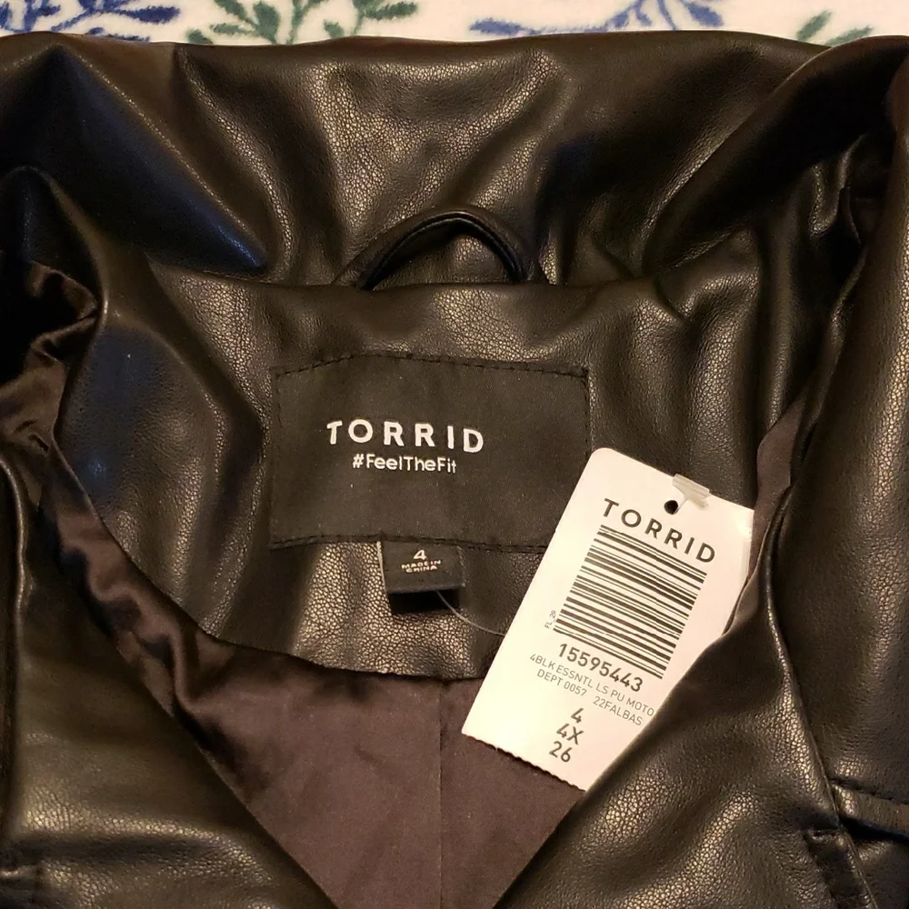 Torrid Black Leather Biker Jacket - Picture 3 of 12